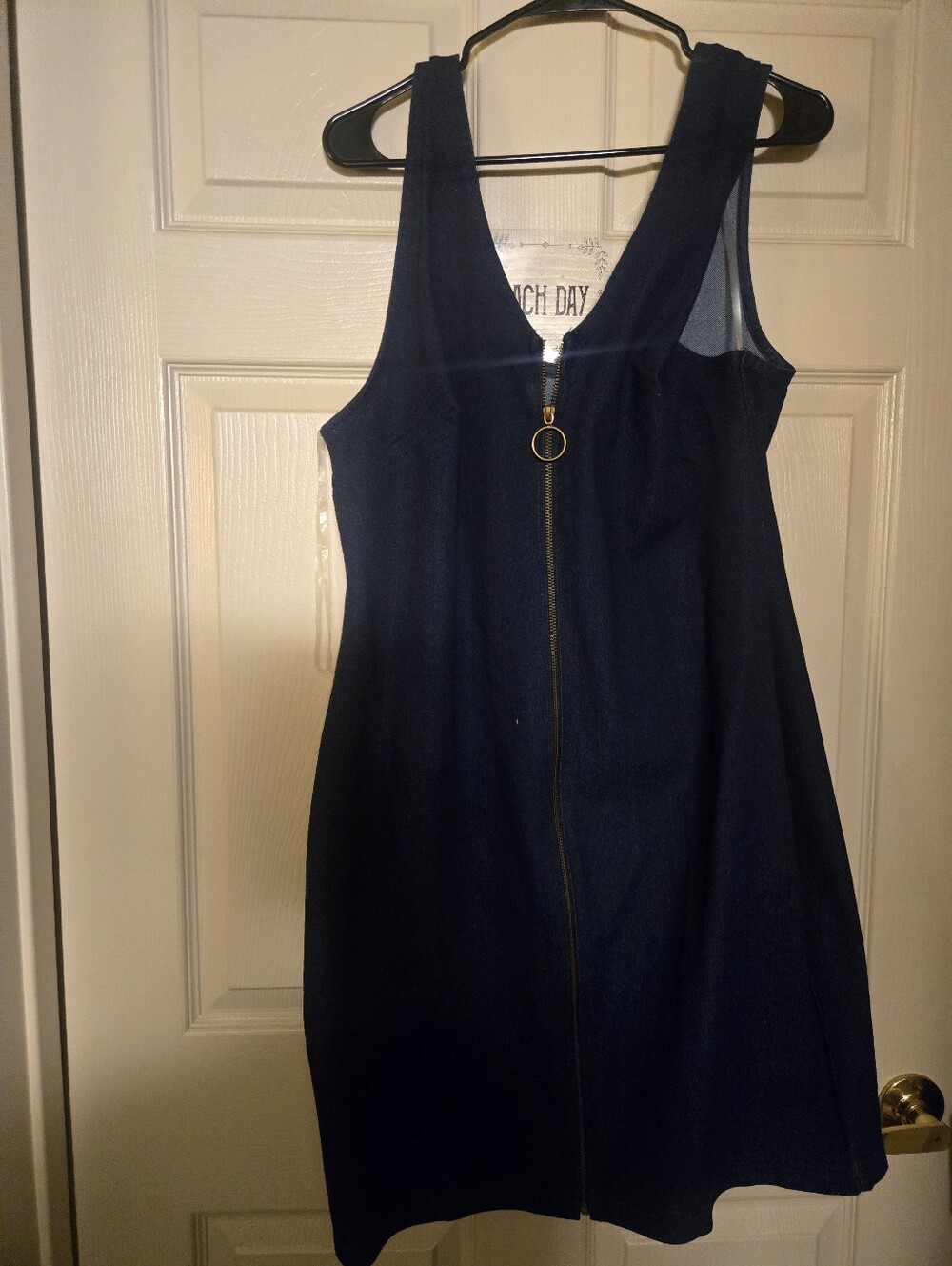 Derek Heart Dark Blue Sleeveless Zip-Front Mini Dress